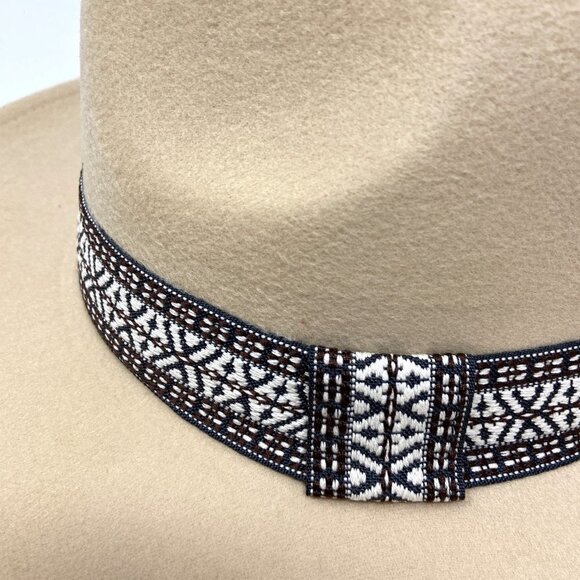 Cream Wide Brim Rancher Style Hat - Picture 8 of 10